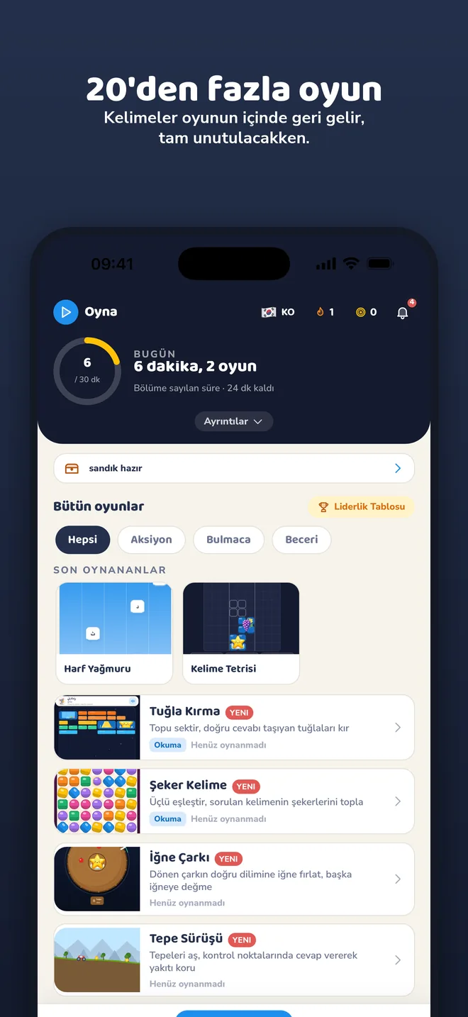 Oyun listesi